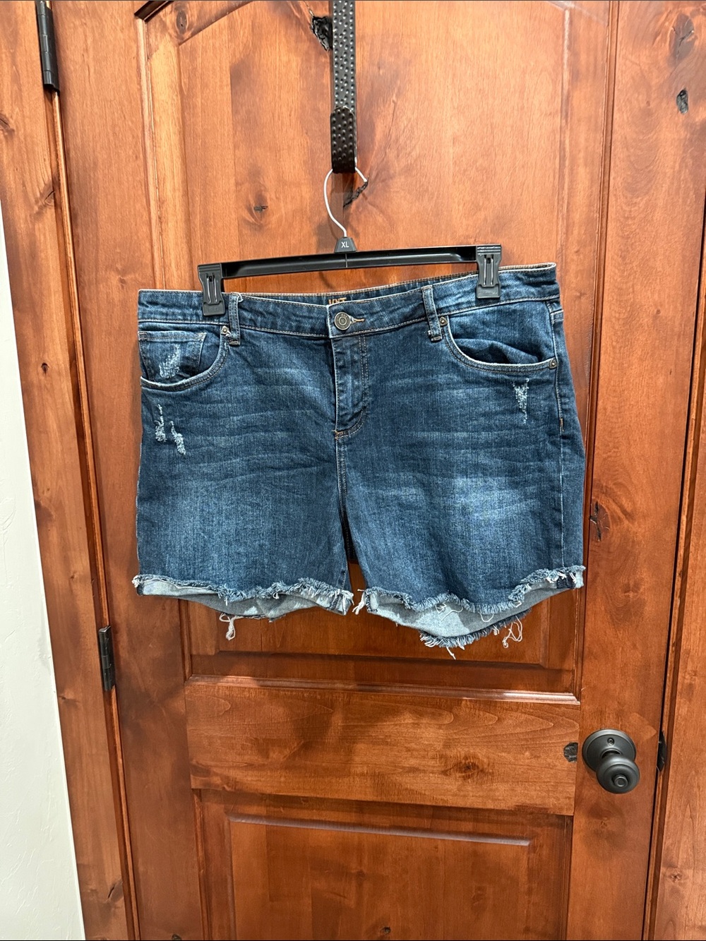 Kut from the Kloth Dark Blue Distressed Denim Shorts